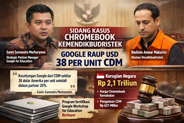 Terkuak di Sidang Nadiem Makarim, Google Raup Keuntungan USD 38 per Unit CDM